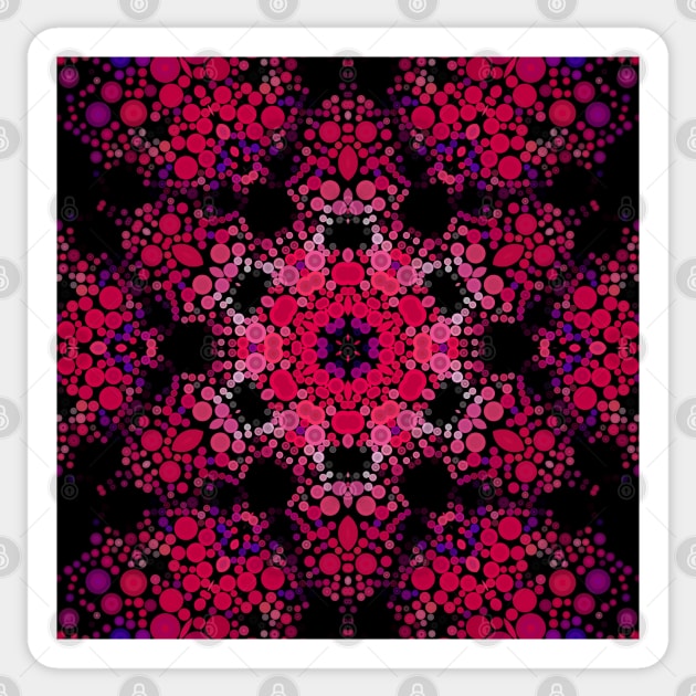 Dot Mandala Flower Pink and Purple Sticker by WormholeOrbital